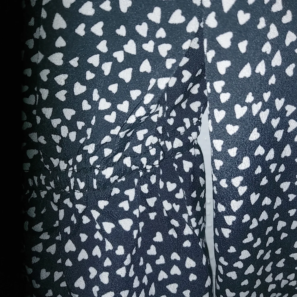 Candies M Hearts All Over Print Fairygoth Black Long Sleeved Feminine Top